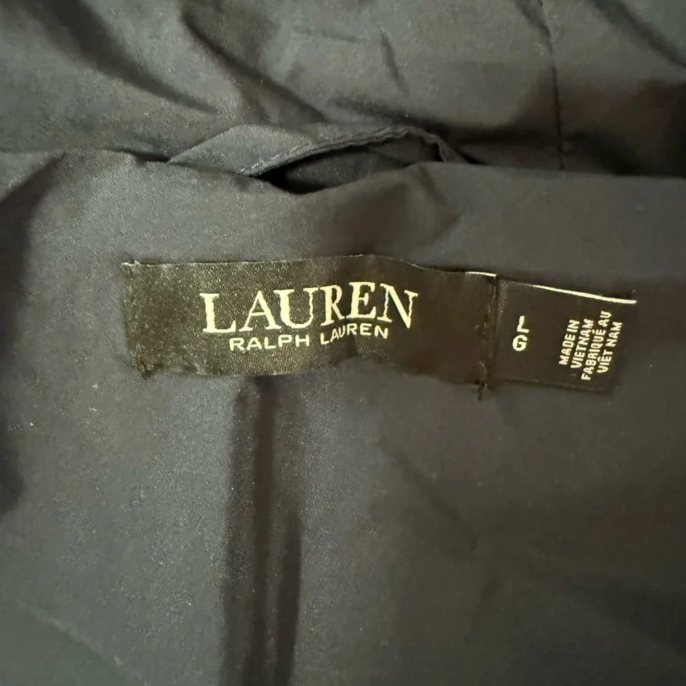 LAUREN RALPH LAUREN Women's Blue Navy Quilted Hooded Jacket size L/G